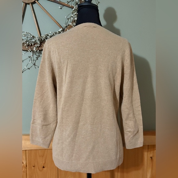 Talbots Pure Cashmere Tan Women's Sweater size Medium. - Picture 3 of 9